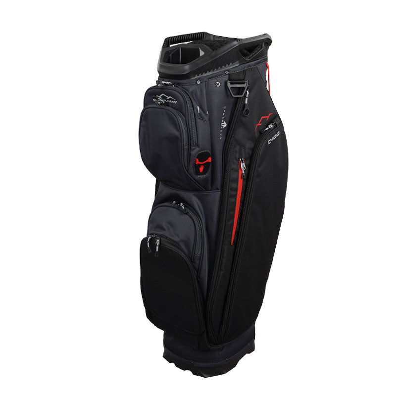 SUN MOUNTAIN 9" C100 14-Way Cart Bag (Grey/Black/Red)
