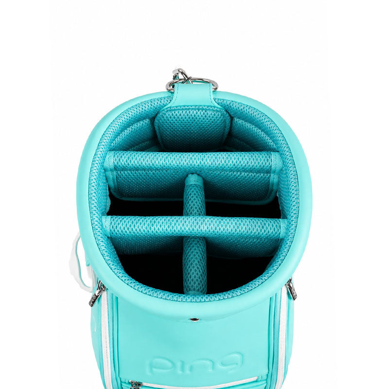 PING 8.5" Monogram Cart Bag (Green/White)