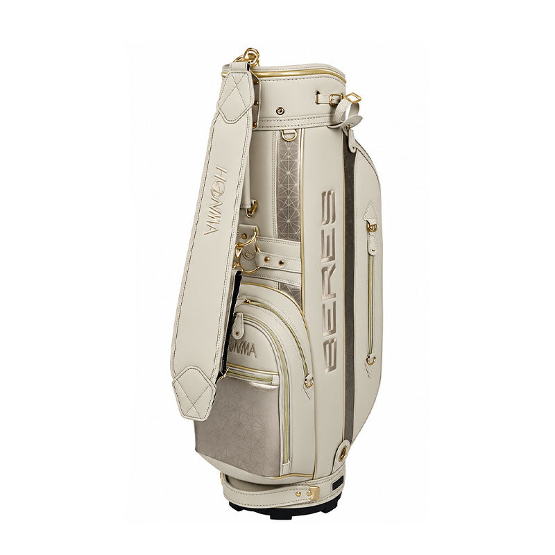 HONMA 	 9" BERES 10 2 & 3-Star Cart Bag (Gold/Beige/Beige)