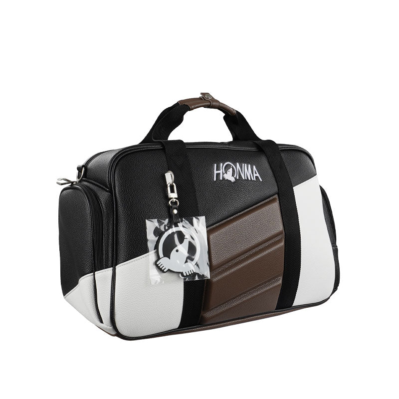 HONMA BB12506 Boston Bag (Black/White/Brown)