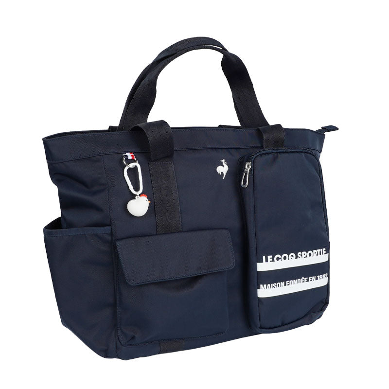 LE COQ SPORTIF GOLF Border Design Tote Bag With Charm (Navy)
