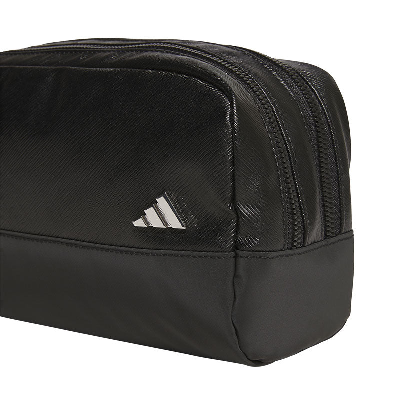 ADIDAS PU Leather 2-Zip Pouch (Black)