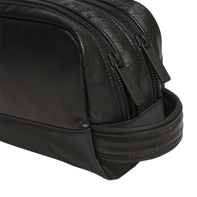 ADIDAS PU Leather 2-Zip Pouch (Black)