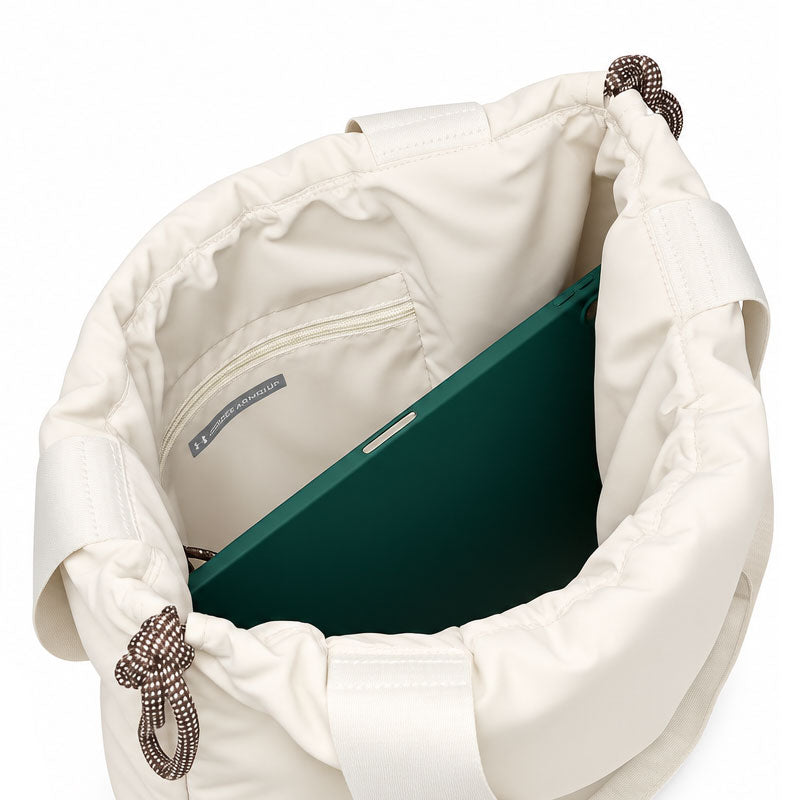 UNDER ARMOUR Studio Cinch Tote Bag (White/Grey)