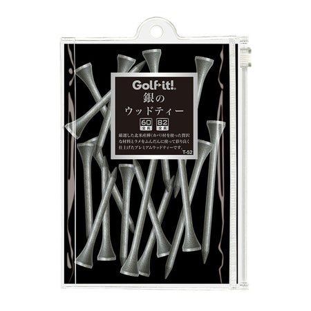 GOLF LITE T-52 Lite Silver Wood Tee 60/82mm