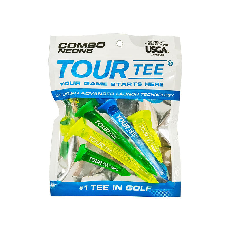 TOUR TEE Combo Neon Blue Tees 80mm - 5 Pieces