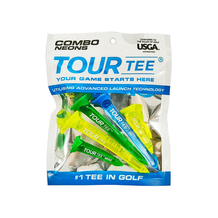 TOUR TEE Combo Neon Blue Tees 80mm - 5 Pieces