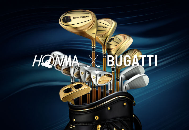 Honma Bugatti Collection available for special order, featuring the Bugatti Premium Collection, Super Premium Collection, and Super Premium Bugatti Putter.