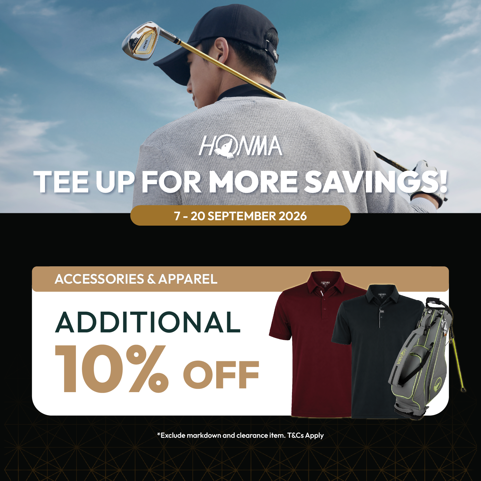 Shop Honma Accessories & Apparel to enjoy Additional 10% off