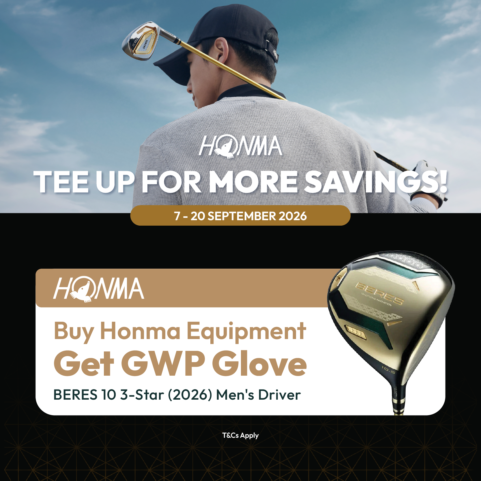 Shop Honma Equipment and get Free HONMA Sheepskin Men's All-Weather White Glove