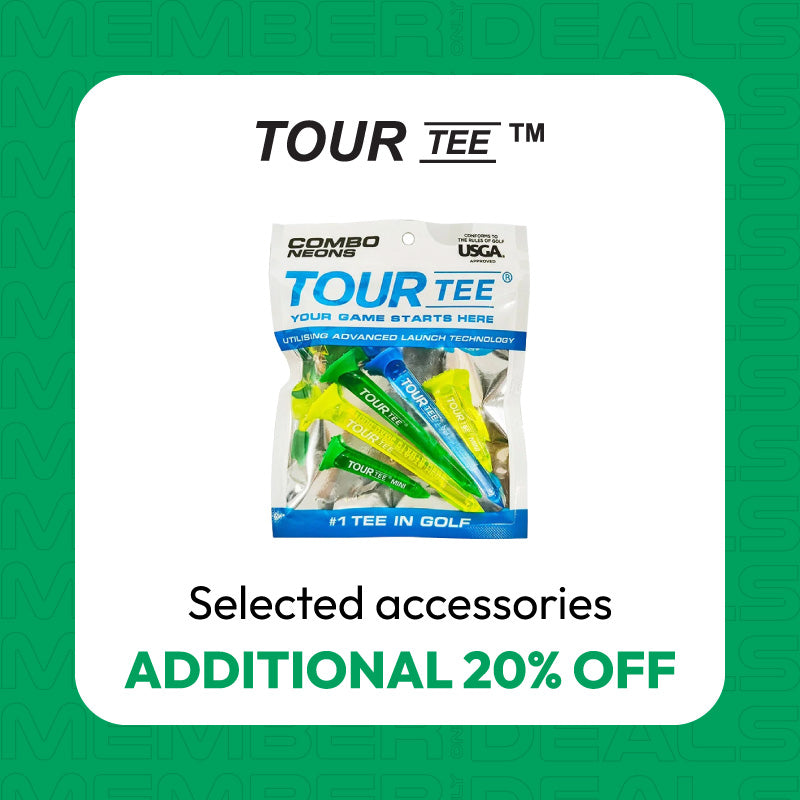Save an additional 20% on selected TOUR TEE golf accessories.
