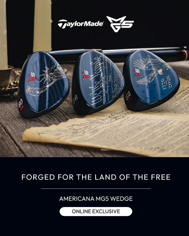 An online exclusive for TaylorMade Americana MG5 wedge -FORGED FOR THE LAND OF THE FREE' at MST Golf