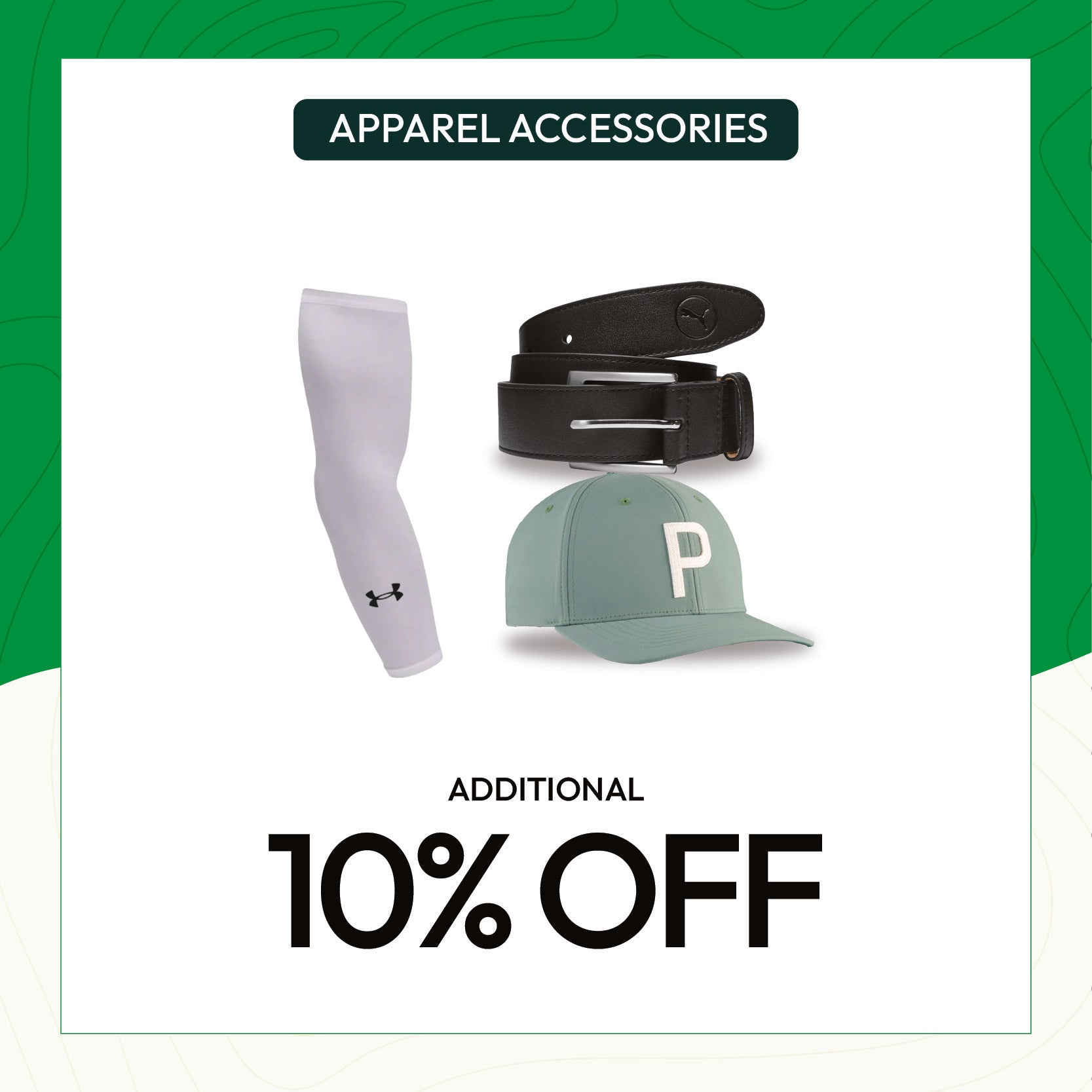 July promotion on selected golf apparel accessories at MST Golf with an additional 10% discount